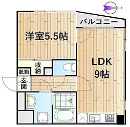 フラットリバーサイド 1LDKの間取図画像