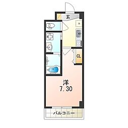 阪急神戸本線 塚口駅 徒歩12分の賃貸マンション 3階1Kの間取り