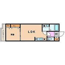 フルール駒込 1LDKの間取図画像