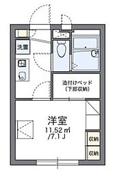 レオパレスメゾン 紗々 2階1Kの間取り