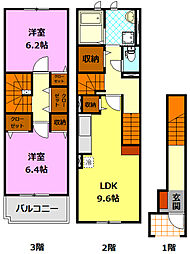 ラ・ポルト 2LDKの間取図画像