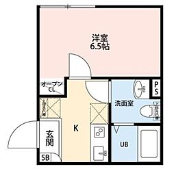 PRIME大崎 1Kの間取図画像