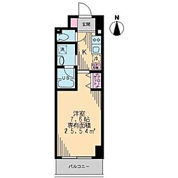 Cantabile 1Kの間取図画像