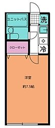 ハウスサンライズ 1Kの間取図画像