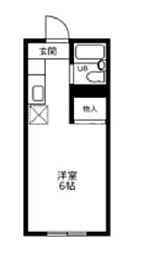 セントラルコーポS館 1Kの間取図画像