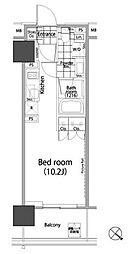 パークハビオ赤坂タワー ワンルームの間取図画像