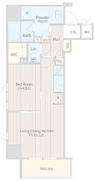 HIGHGROUND神楽坂 1LDKの間取図画像