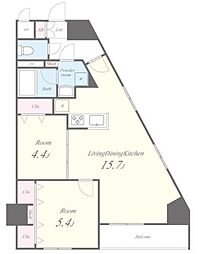 Terrace The 本郷 3階2LDKの間取り