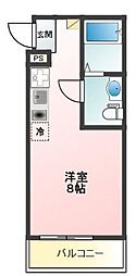 Glanz氷川町 ワンルームの間取図画像