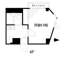 ｏｋビル 4階1DKの間取り
