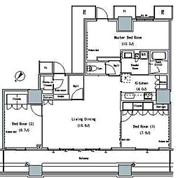 ザ・東京タワーズミッドタワー 3階3LDKの間取り