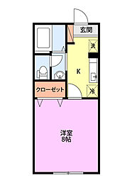 アビタシオン10 1Kの間取図画像