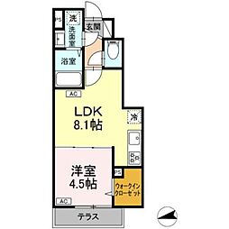 グラナーデ成城学園前A 1LDKの間取図画像