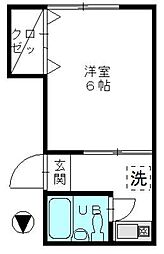 いづみコーポ 2階1Kの間取り