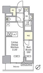 ラティエラ武蔵小山レジデンス 1LDKの間取図画像