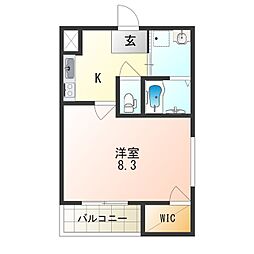 フジパレス中野5番館 1Kの間取図画像