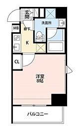 プレール・ドゥーク板橋2 1Kの間取図画像