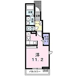 エレガント本町 1階ワンルームの間取り