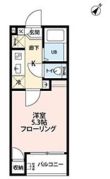 グランクオール潮見 1Kの間取図画像