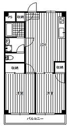 山王プラザ 2LDKの間取図画像