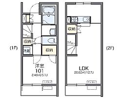 レオネクストM・Y・A 1LDKの間取図画像