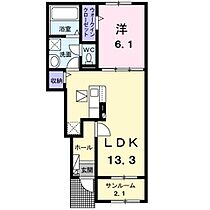 ラーゴム　II 103 ｜ 新潟県燕市八王寺1026番地1（賃貸アパート1LDK・1階・50.05㎡） その2