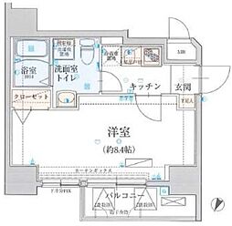 リヴシティ一番町 8階1Kの間取り