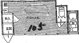 コーポ彩花 1階ワンルームの間取り