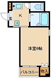 カペラ5 1Kの間取図画像