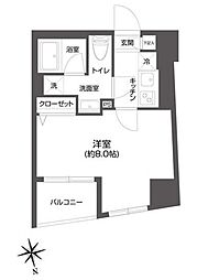 GRAN PASEO 市谷甲良町 2階1Kの間取り