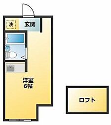 東海ビル 4階ワンルームの間取り