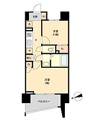 仙台市営南北線 長町駅 徒歩1分の賃貸マンション 4階2Kの間取り
