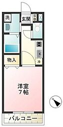 キングスコート 1Kの間取図画像
