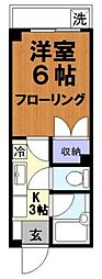 第3さつきマンション 1Kの間取図画像