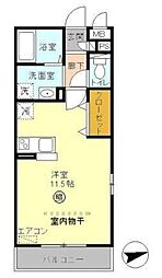 リヴィエール ワンルームの間取図画像