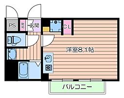 MIRAI関大前 3階ワンルームの間取り