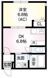 SQUARE2 1階1DKの間取り