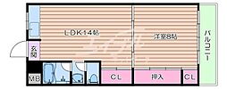 桜宮ハイツ 1LDKの間取図画像