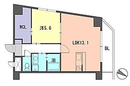 レジデンス住吉 1LDKの間取図画像