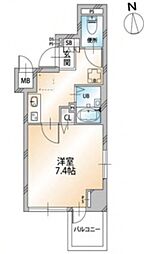 オーキッドレジデンス明石町 4階1Kの間取り