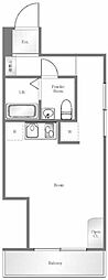 住建第8ハイプレース 2階ワンルームの間取り