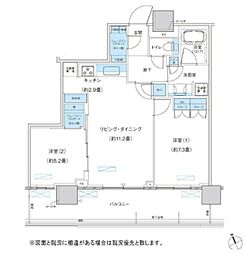 パークシティ柏の葉キャンパスザ・ゲートタワーウエスト 2LDKの間取図画像