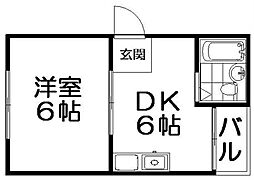 曙マンション 1DKの間取図画像