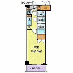 JR総武線 幕張本郷駅 徒歩3分の賃貸マンション 5階1Kの間取り