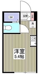 ストラーダ生麦 3階ワンルームの間取り