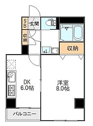 パークヒル綾瀬 1DKの間取図画像