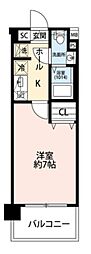 プレール・ドゥーク西川口2 1Kの間取図画像