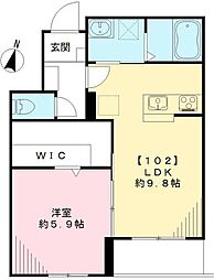 アルム深沢 1LDKの間取図画像