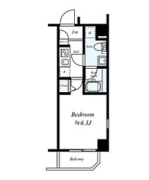 アプレシティ本駒込 2階1Kの間取り