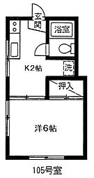 メゾンFT 1階1Kの間取り